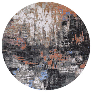 Ahgly Company Indoor Round Mid-Century Modern Area Rugs, 8' Round