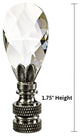 Stephanov Crystal Small Teardrop Nickel Base Lamp Finial 2.5"h