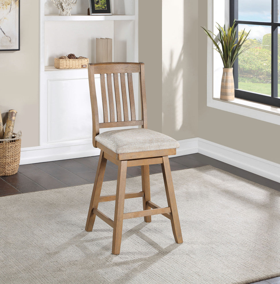 Madison Mission Oak High Back Wood Bar Stool, 37.5 in.