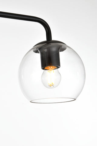 2 Light Black And Clear Bath Sconce