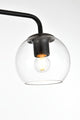 2 Light Black And Clear Bath Sconce