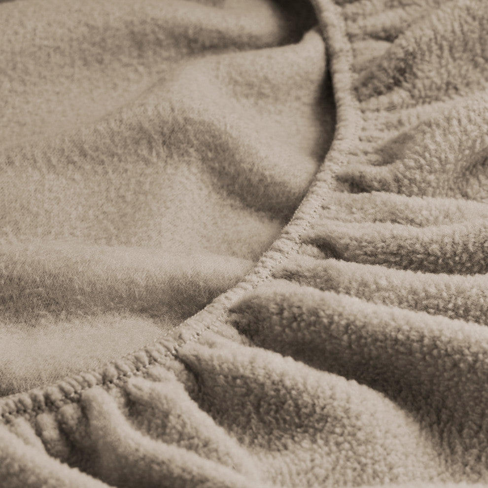 Bare Home Polar Fleece Sheet Set, Taupe, Twin Xl