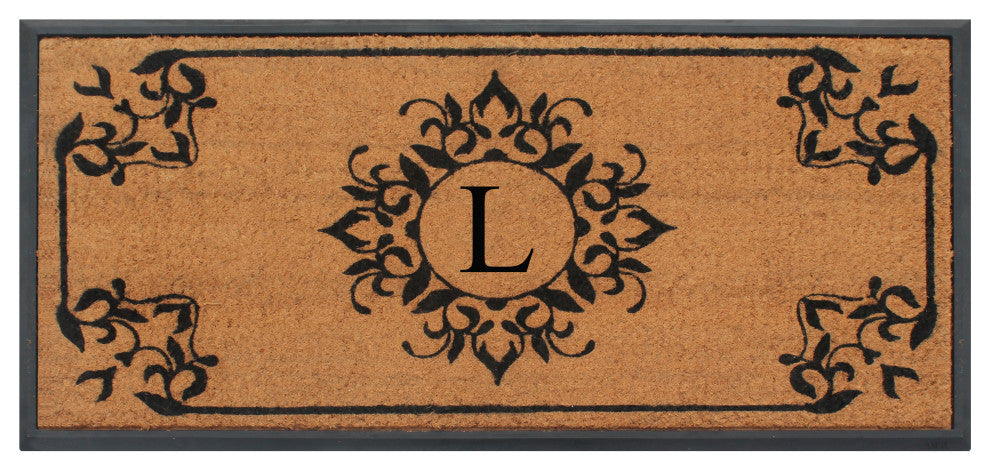 A1HC Hand-Crafted 24"x48" Rubber Coir Double/Single Monogrammed, L
