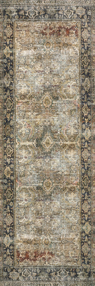 Olive Charcoal Layla Printed Area Rug by Loloi II, 2'-6"x12'-0"
