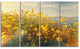 Wild Yellow Flowers Meadow, Floral Canvas Art Print, 48"x28", 4 Panels