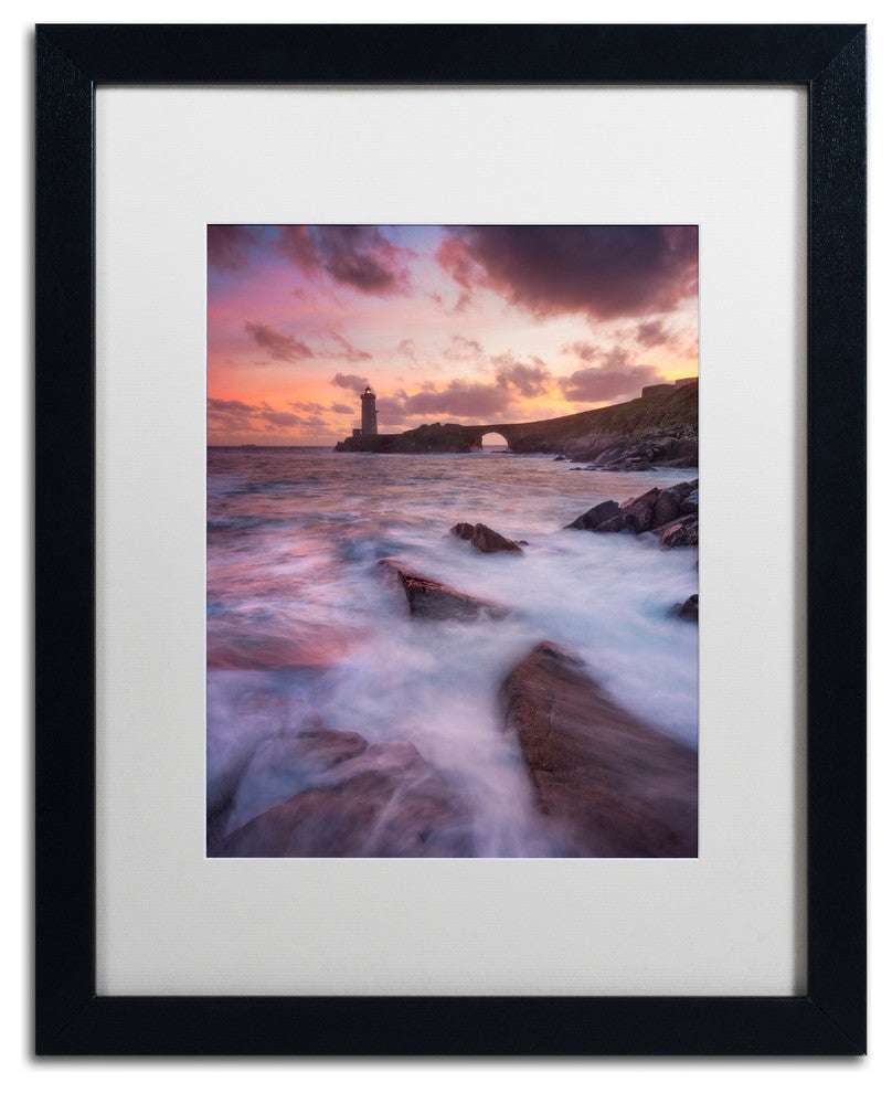 Mathieu Rivrin ''Red Of Sadness'' Matted Framed Art, Black Frame, White, 20x16