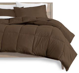 Bare Home 8-Piece Bed-in-a-Bag Split Sizes, Cocoa, White, Split Queen