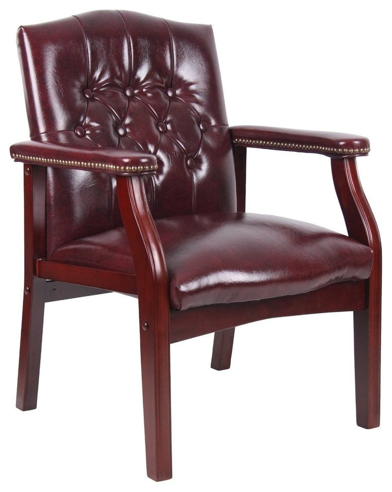 Caressoft Black Vinyl Guest Chair, Traditional Conference Heavy Duty Chair