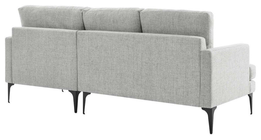 Sectional Sofa Couch, Light Gray, Fabric, Modern