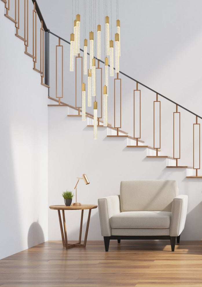 Wade 16-Light Pendant, Satin Gold
