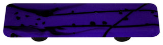 Art Glass Mardi Gras Pull, Alum Post, Black Mg, Cobalt Blue