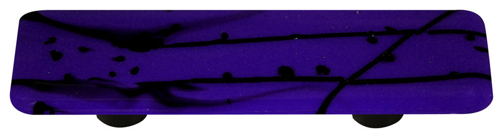 Art Glass Mardi Gras Pull, Alum Post, Black Mg, Cobalt Blue