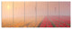 Sun over Blooming Lake Panorama, Landscape Canvas Art Print, 70"x28", 6 Panels