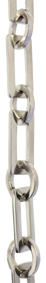 RCH Hardware Brass Rectangle Chandelier Chain, Various Finishes, Polished Nickel