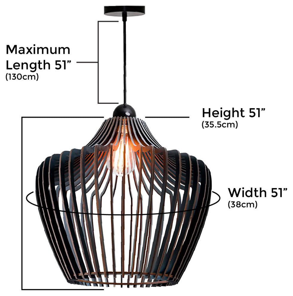 1 light fixtures ceiling hanging Black pendant light Modern wood chandelier