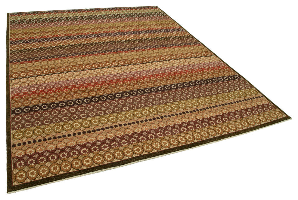 Rug N Carpet - Handwoven Oriental 8' 0" x 9' 11" Decorative Oushak Area Rug