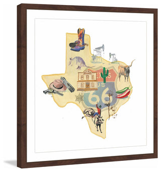 "It's All Texas" Framed Painting Print, 18x18