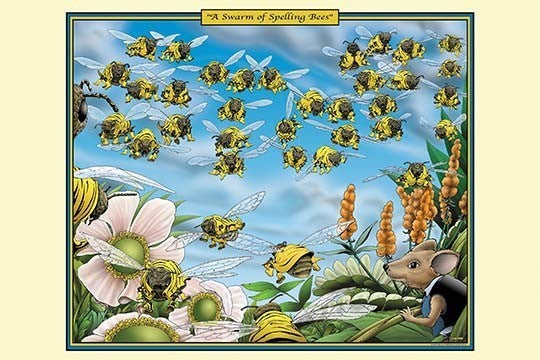 A Swarm of Spelling Bees- Fine Art Giclee Print 24" x 36"