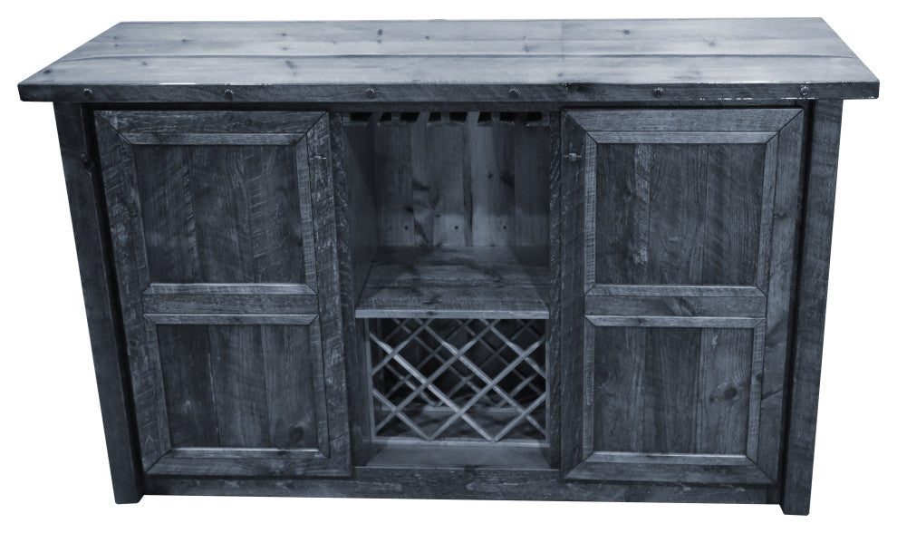 Barnwood Style Timber Peg Freestanding Bar, Smokey Gray