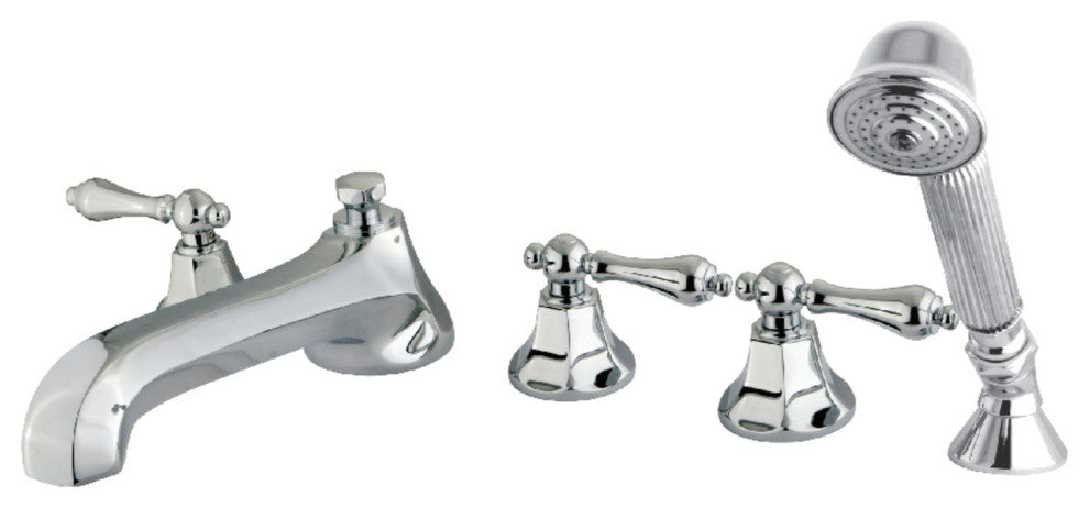 Kingston Brass Roman Tub Faucet With Hand Shower, Polished Chrome