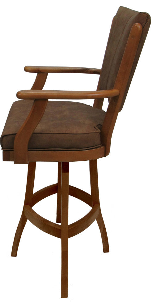Classic Counter Bar Stools, Pecan Brown Vinyl Honey, 30"