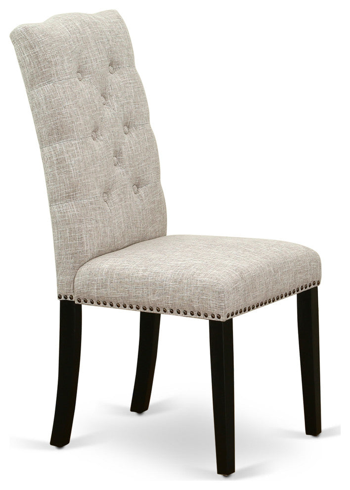 3 Pc Kitchen Set, Table, 2 Doeskin Chairs Button Tufted Back