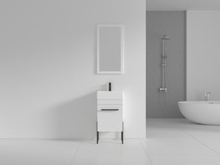 Fine Fixtures Modern Vanity Set, White, 18", Black Hardware