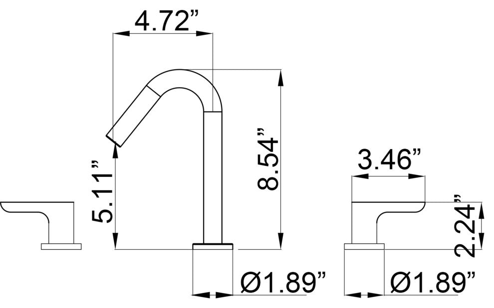 Double Handle Deck Mounted Bathroom Sink Faucet, Brushed Gold