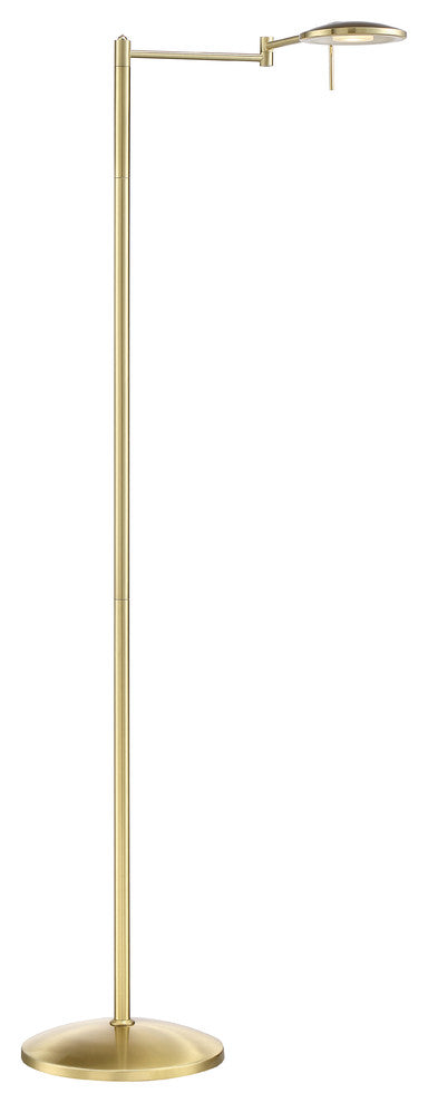 Dessau Turbo Swing Arm Floor Lamp, Satin Brass