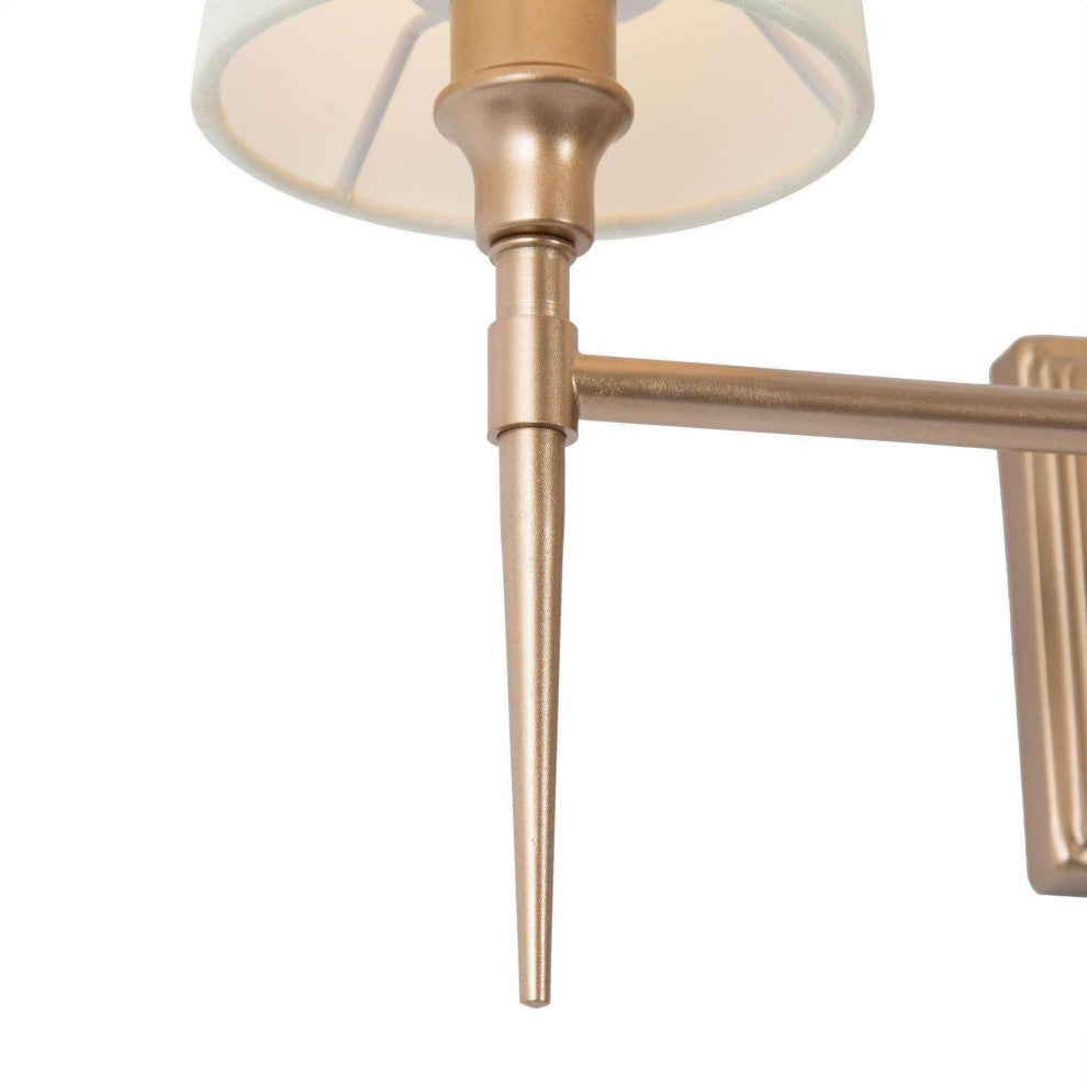 LNC Glod Traditional Bathroom Vanity Light With Fabric Shade, 3 Lights