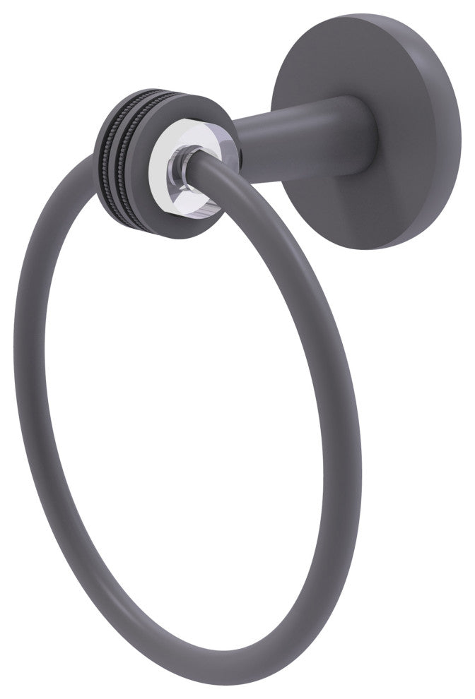 Clearview Towel Ring with Dotted Accents, Matte Gray