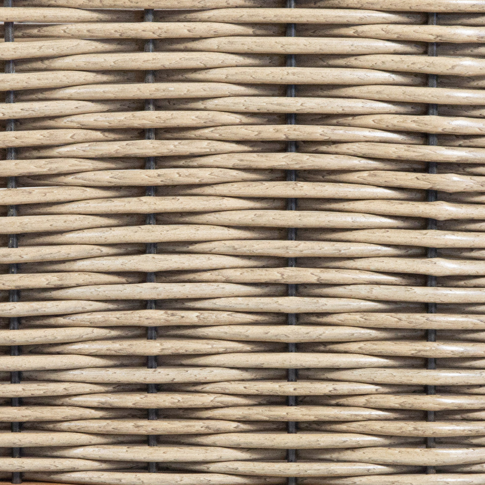 Alden Outdoor Acacia Wood Club Chairs with Cushions, Set of 2, Teak + Beige