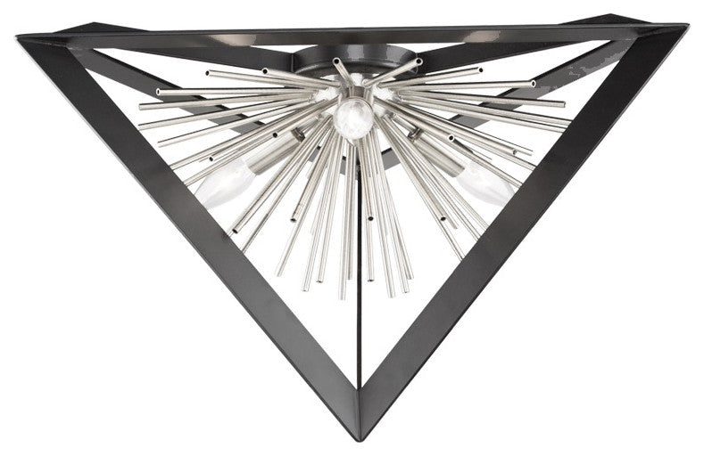 Sunburst  AC11442CH Flush Mount, Matte Black/Aluminum