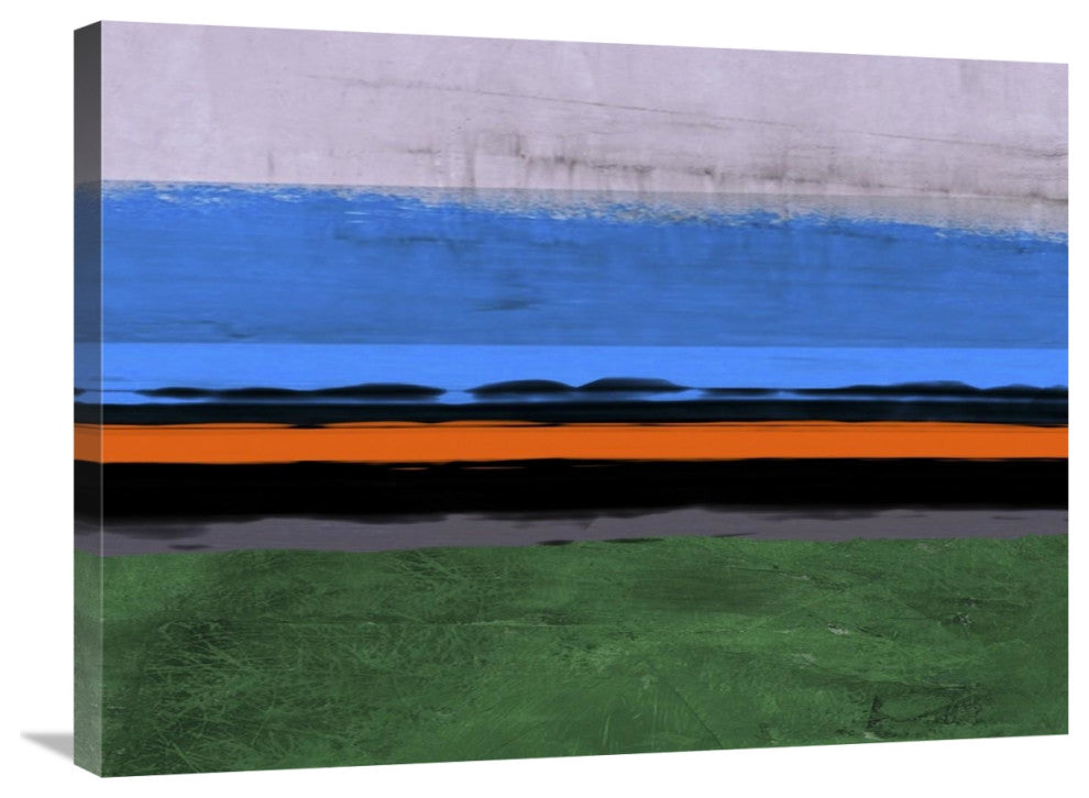 "Abstract Stripe Theme Orange And Blue" Fine Art Print