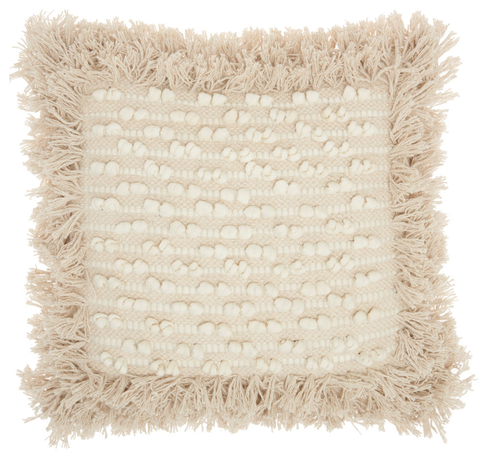 Nourison Home 18"x18" Mina Victory Loop Stripe Center Natural Throw Pillows