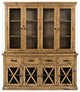 Telluride Rustic Distressed Pine Sideboard Buffet Hutch with LED Lights