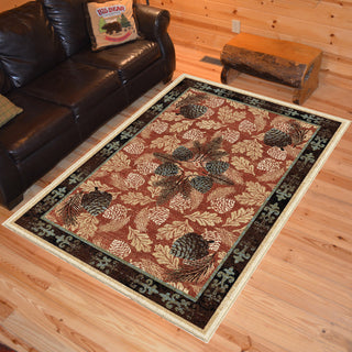 Baton Rouge Lodge Area Rug, Brick, 5'3"x7'3"
