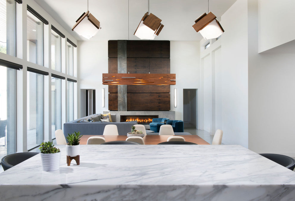 Aeris 54 - LED Linear Pendant, Wood: Oiled Walnut, Brushed Aluminum