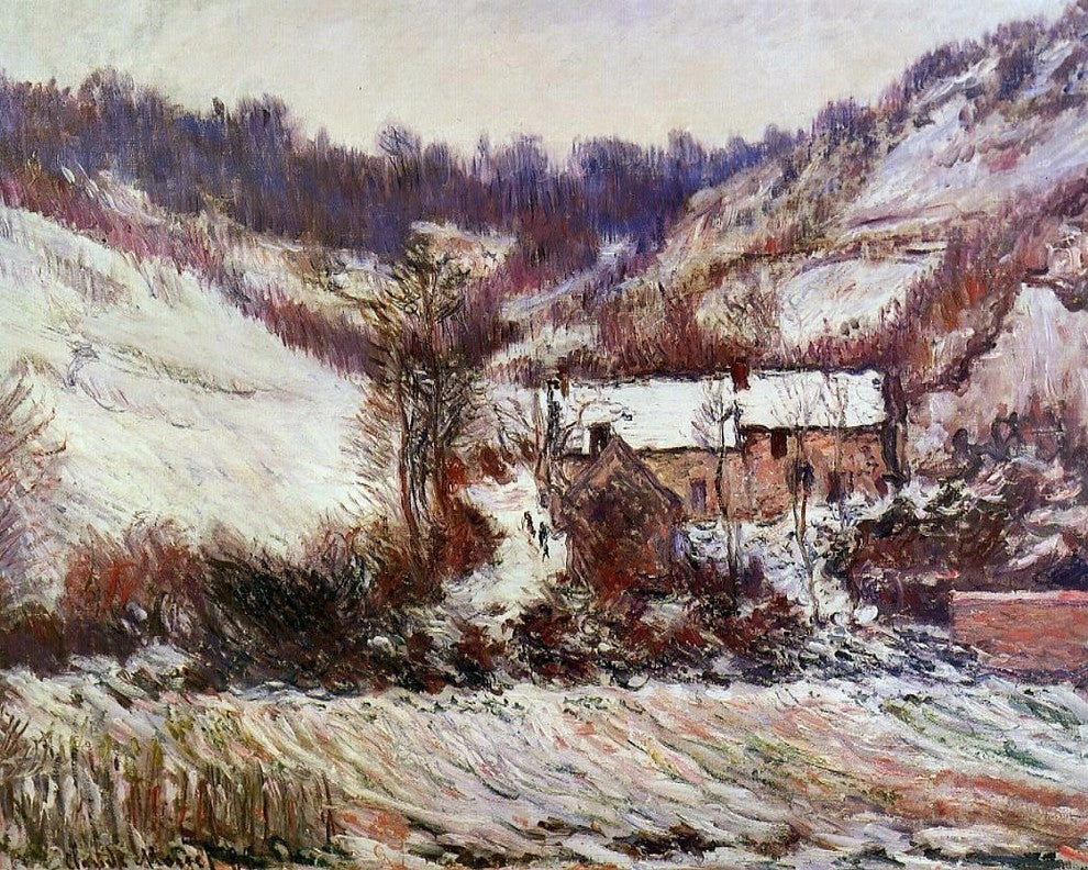 Claude Oscar Monet Snow Effect at Falaise, Gallery Wrapped Canvas, 20"x25"