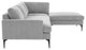 Serena Gray Velvet Right Arm Facing Chaise Sectional With Black Legs