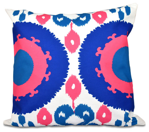 Boho , Geometric Print Pillow, Blue, 18