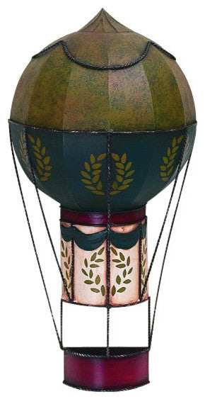 Laurel Leaf Hot Air Balloon Wall Sculpture, Retro Art Unique
