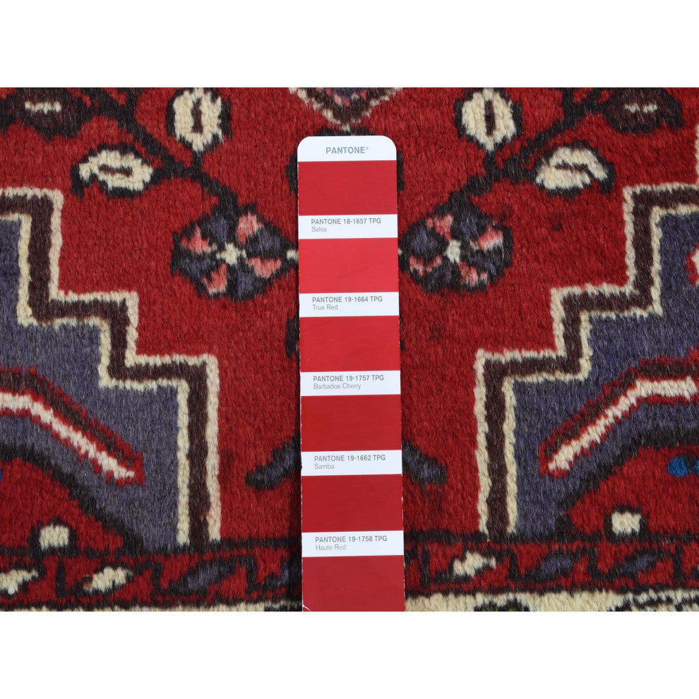 Red New Bohemian Persian Malayer Pure Wool Hand Knotted Rug 3'5" x 5'