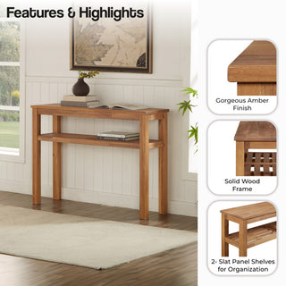 Tiburon KD Console Table with Shelf, Amber