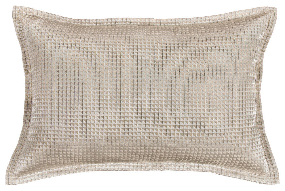 Sydney Champagne Jacquard Lumbar Pillow, 16"x24"
