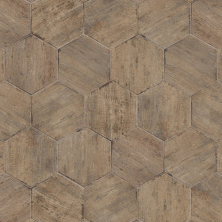 Retro Hex Porcelain Floor and Wall Tile, Terra