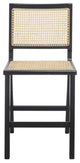 Safavieh Couture Hattie French Cane Counter Stool, Black/Natural
