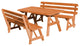 Cedar Picnic Table with 2 Backed Benches, Cedar Stain, 8 Foot