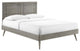 Marlee King Wood Platform Bed With Splayed Legs Gray