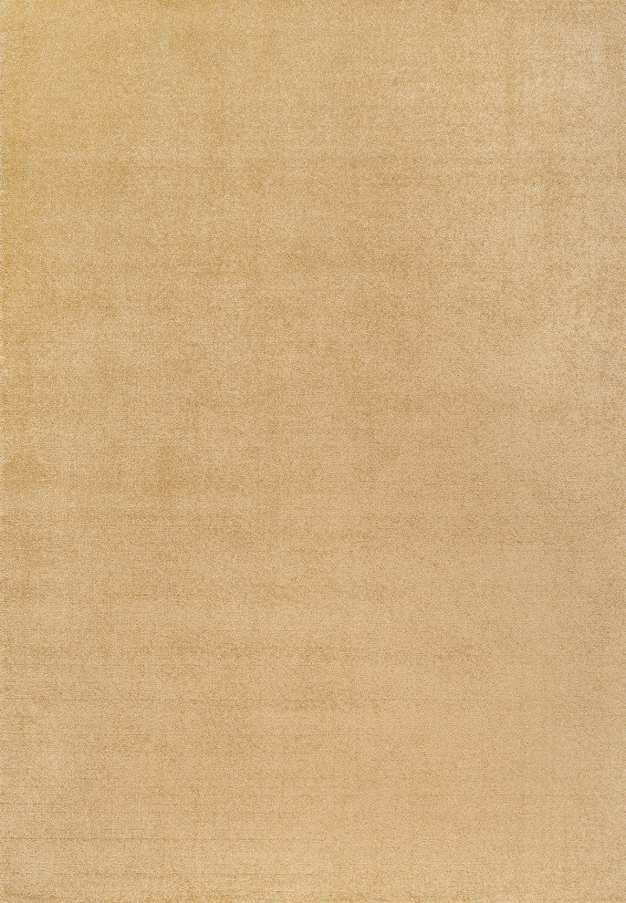 Haze Solid Low-Pile Runner Rug, Mustard, 3 X 5